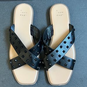 A New Day Black Studded Sandal